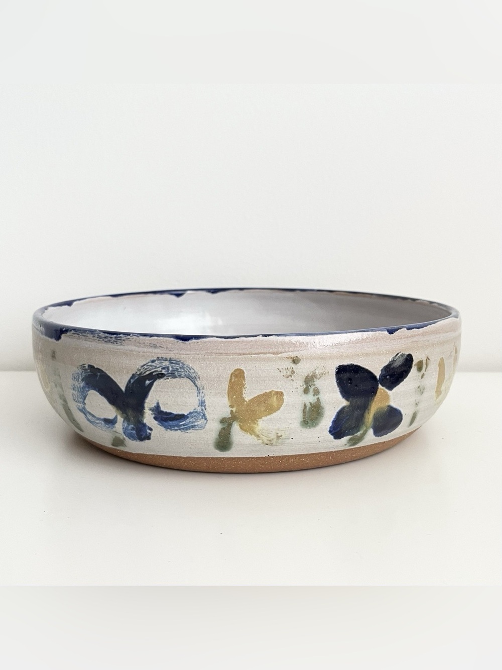 Vintage Handmade Ceramic Serving Bowl Pasta Salad Rustic European Countryside - Picture 4 of 7